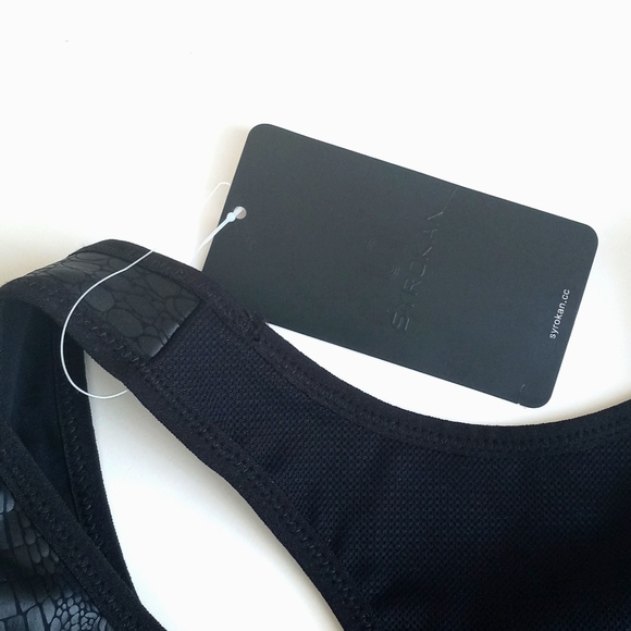 Syrokan Black Crocodile Animal Print High Impact Sports Workout Bra XL - Picture 7 of 15